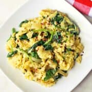 Spinach and eggs.