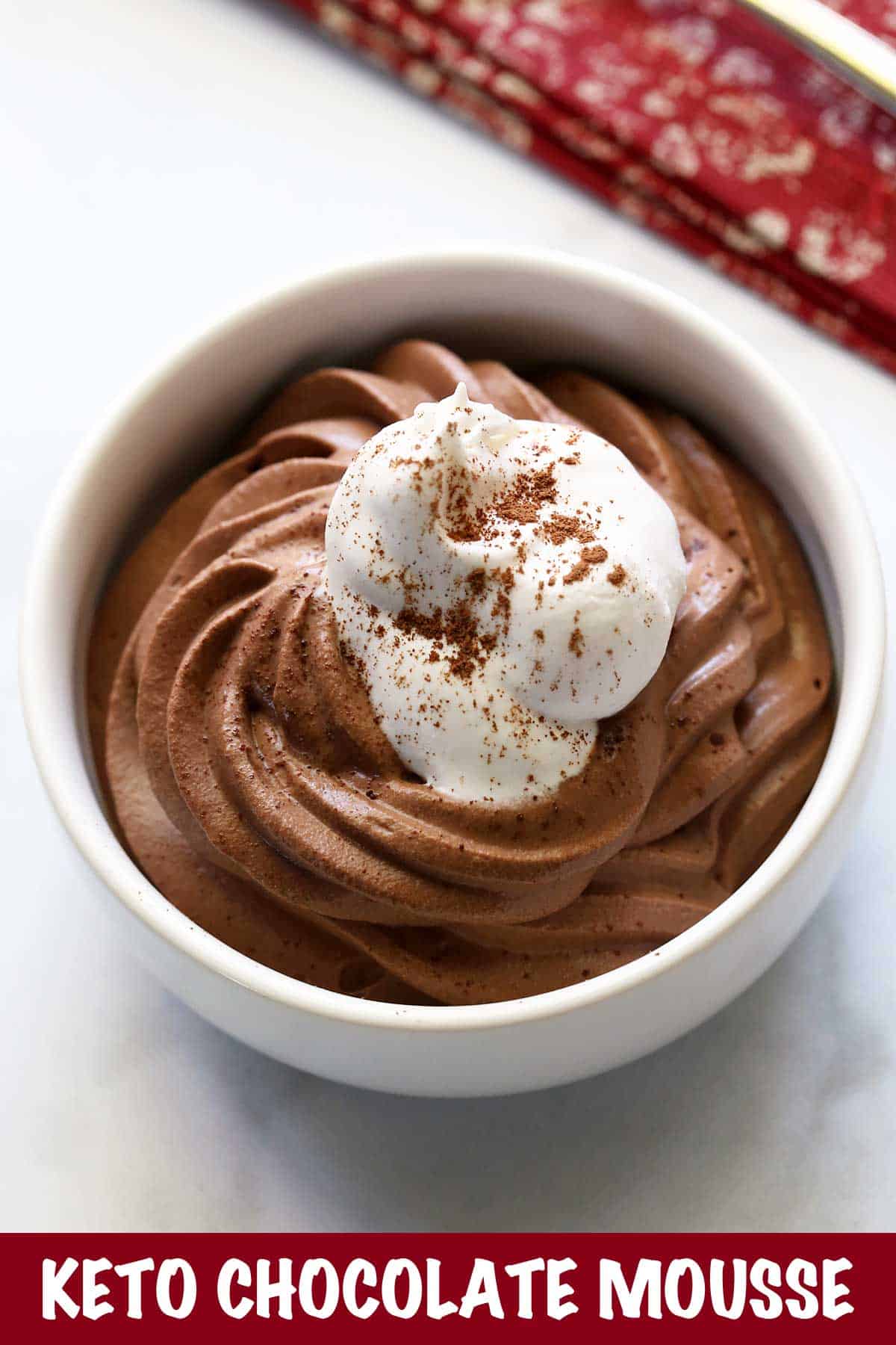 Low-carb chocolate mousse served in a bowl