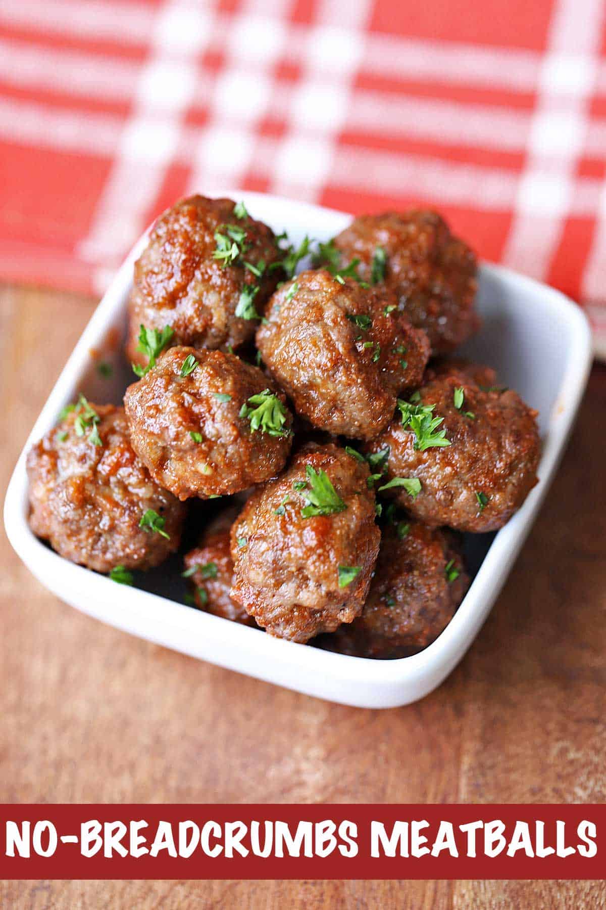 Meatballs without breadcrumbs served in a bowl.