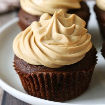 Chocolate cupcake with peanut butter frosting
