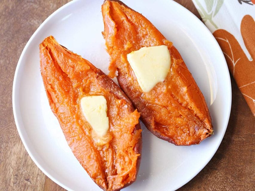 10-Minute Microwave Sweet Potato - Healthy Recipes Blog