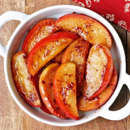 Baked apple slices.