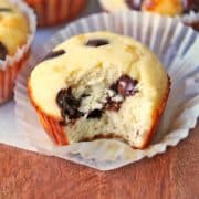 Protein muffins with chocolate chips.