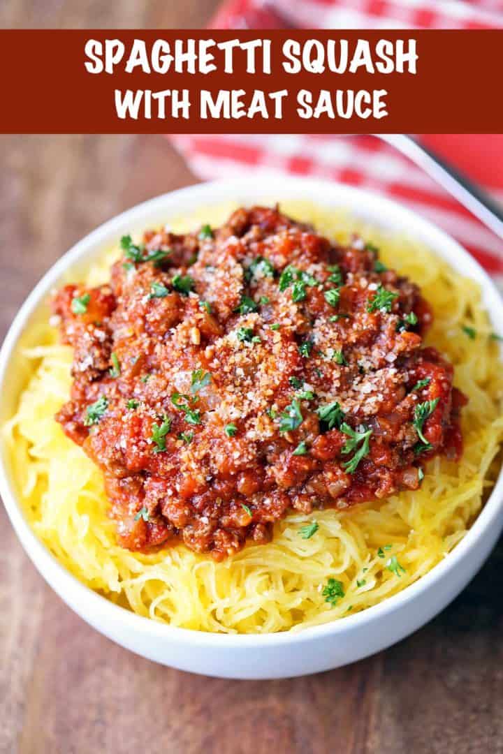 Spaghetti Squash with Meat Sauce - Healthy Recipes Blog