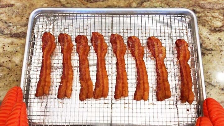 The bacon is ready.