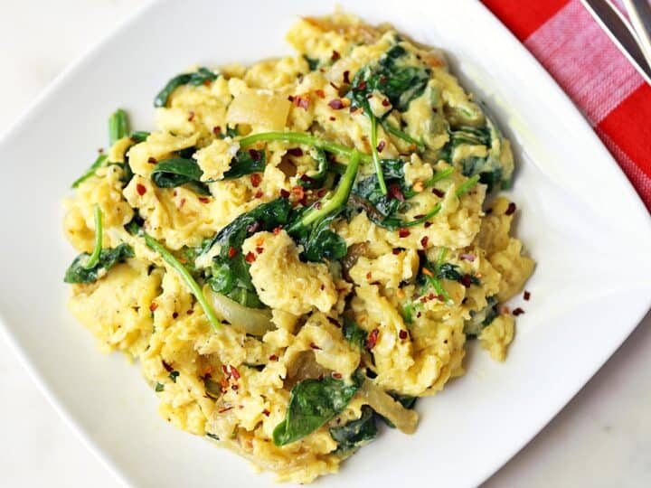 Spinach and Eggs Scramble Healthy Recipes Blog