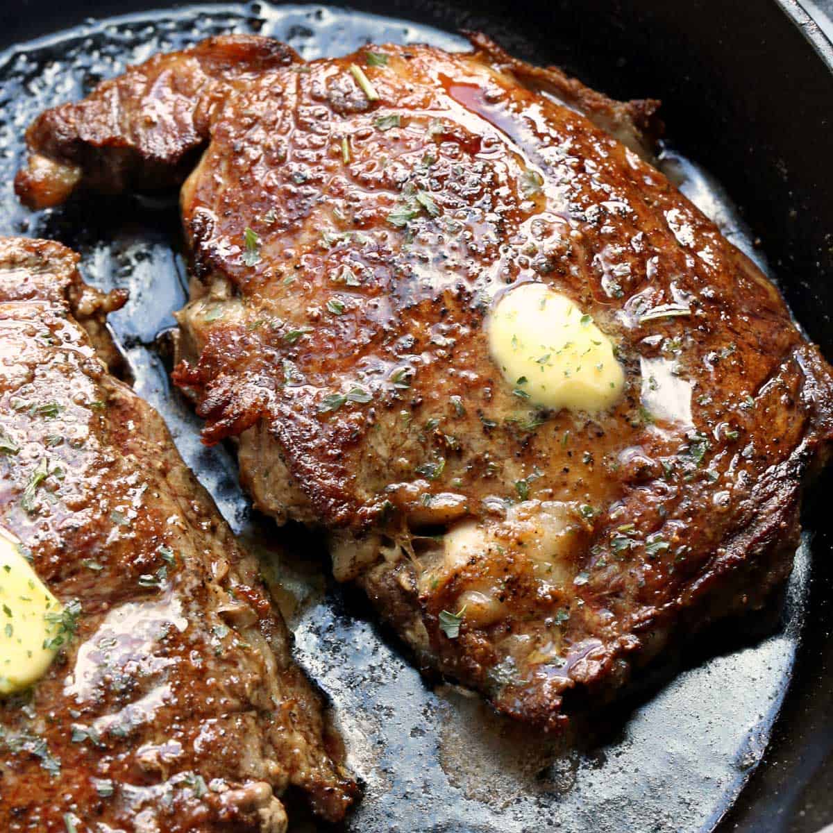 Pan Seared Ribeye Steaks