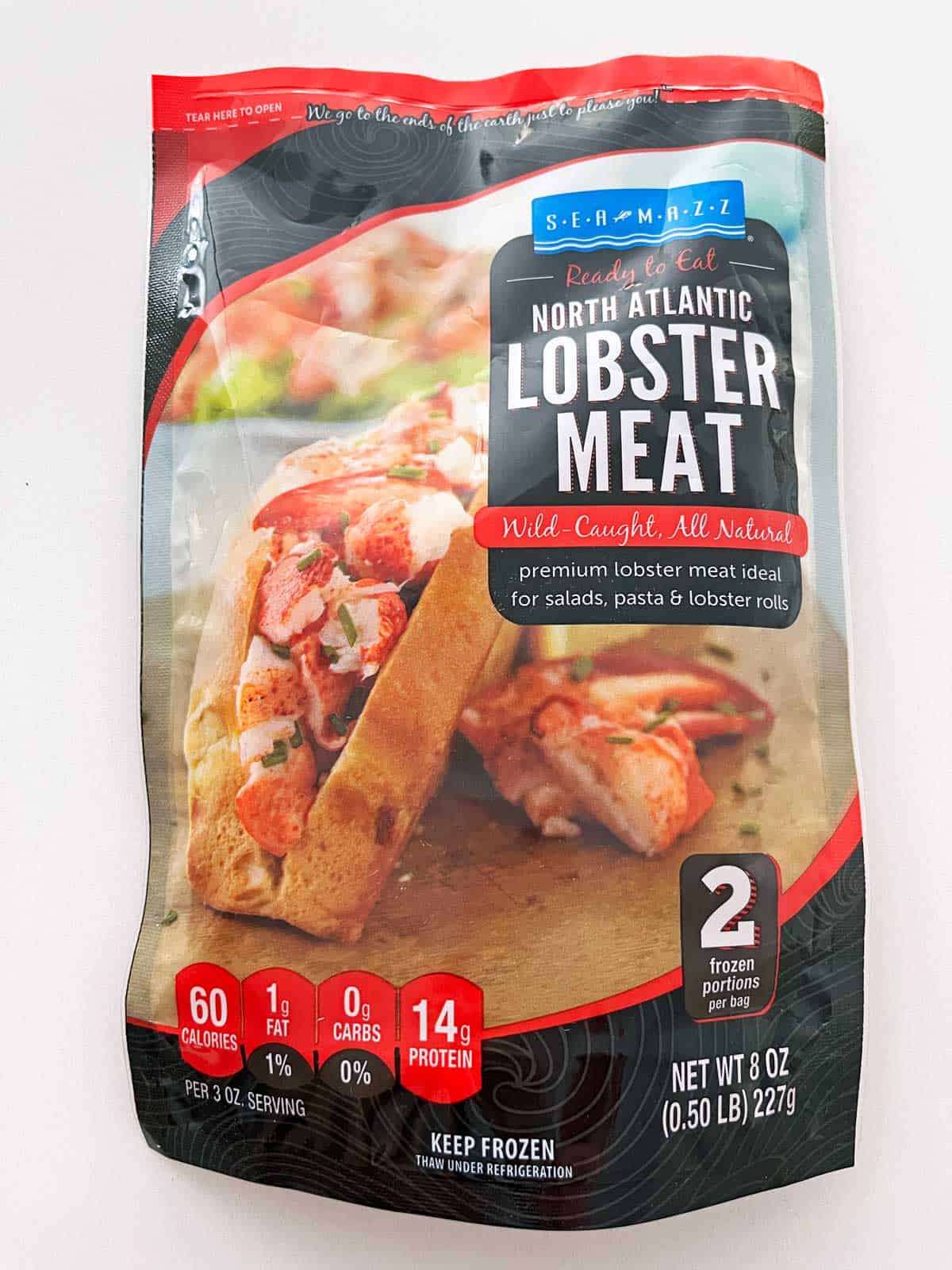 A package of lobster meat.
