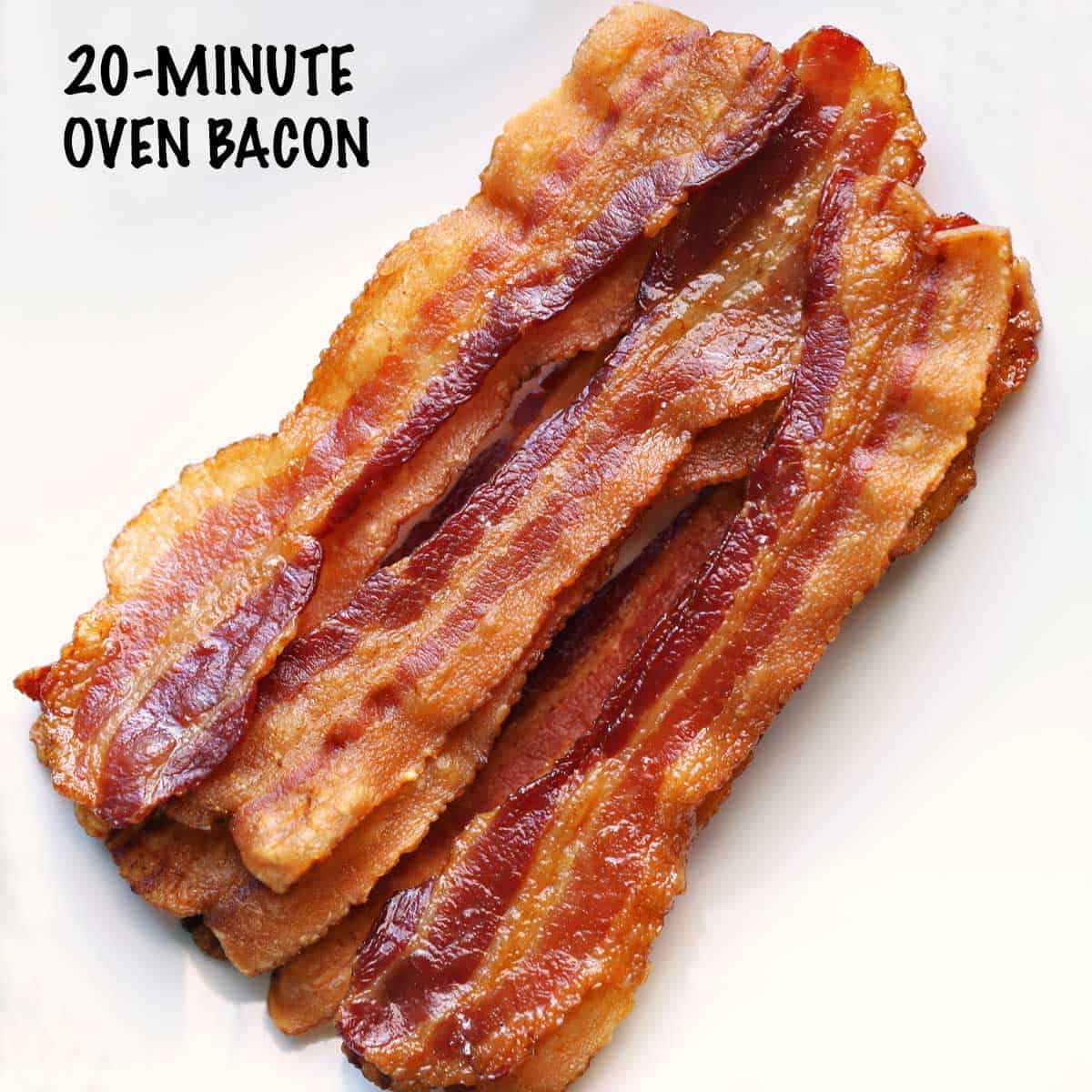 Crispy bacon that was baked for 20 minutes.