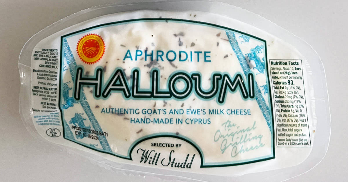 Aphrodite halloumi in its package. 