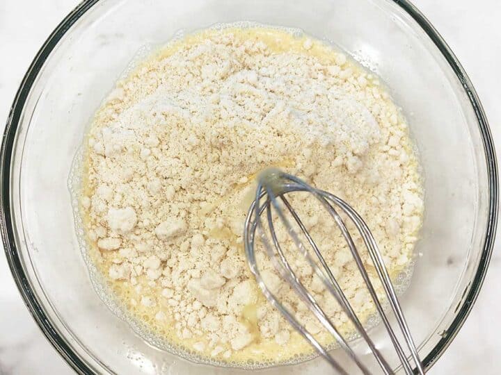 Adding the almond flour.