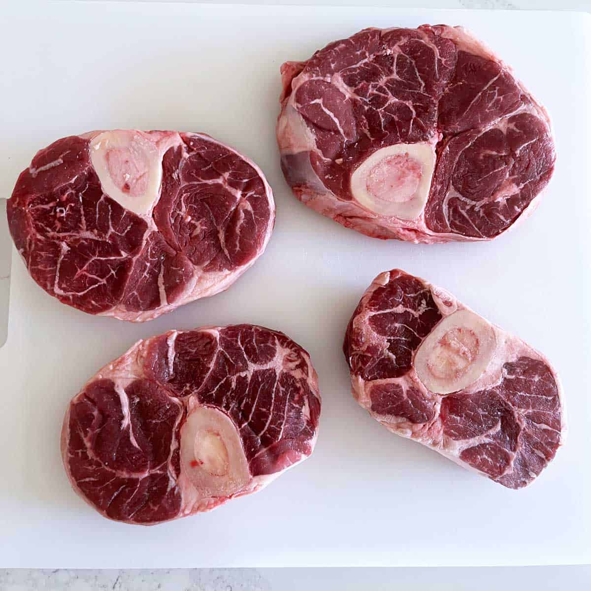 Beef shanks that come in different sizes. 