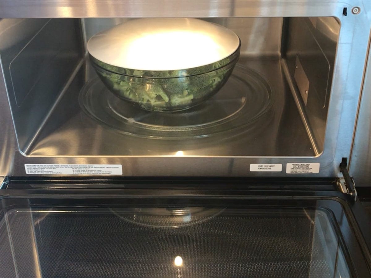 Broccoli in the microwave. 