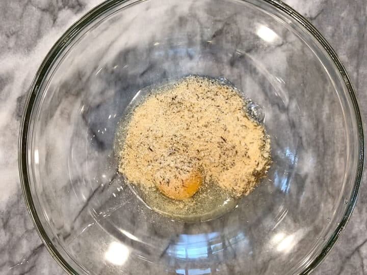 Egg and spices in a bowl.