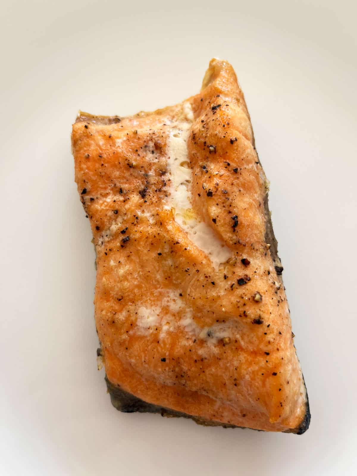 An overcooked salmon fillet. 