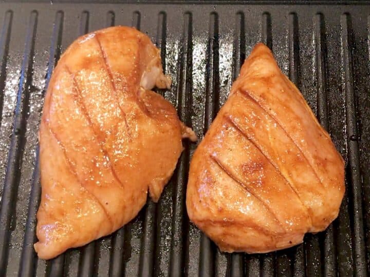 Grilling the chicken.