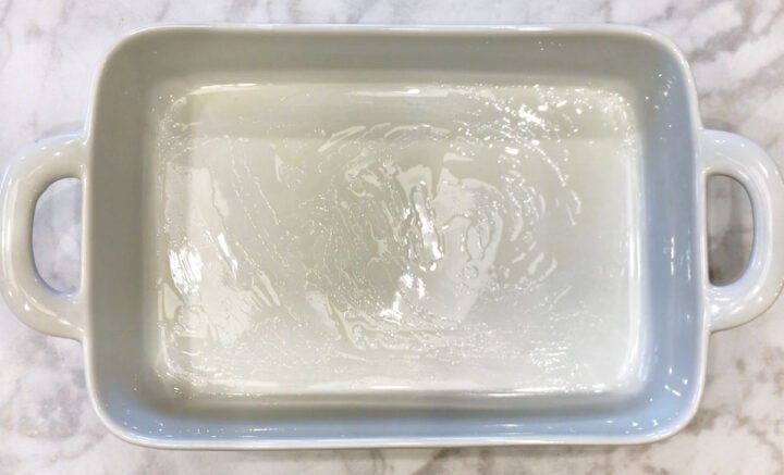 A greased baking dish.