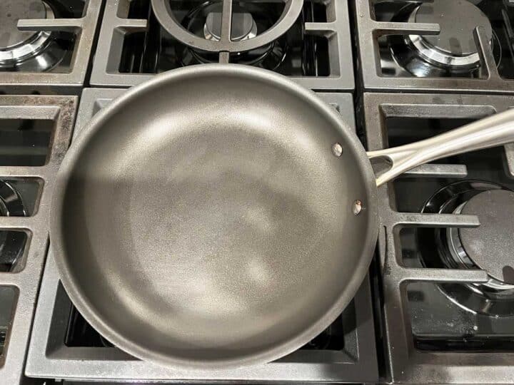 Heating the skillet.