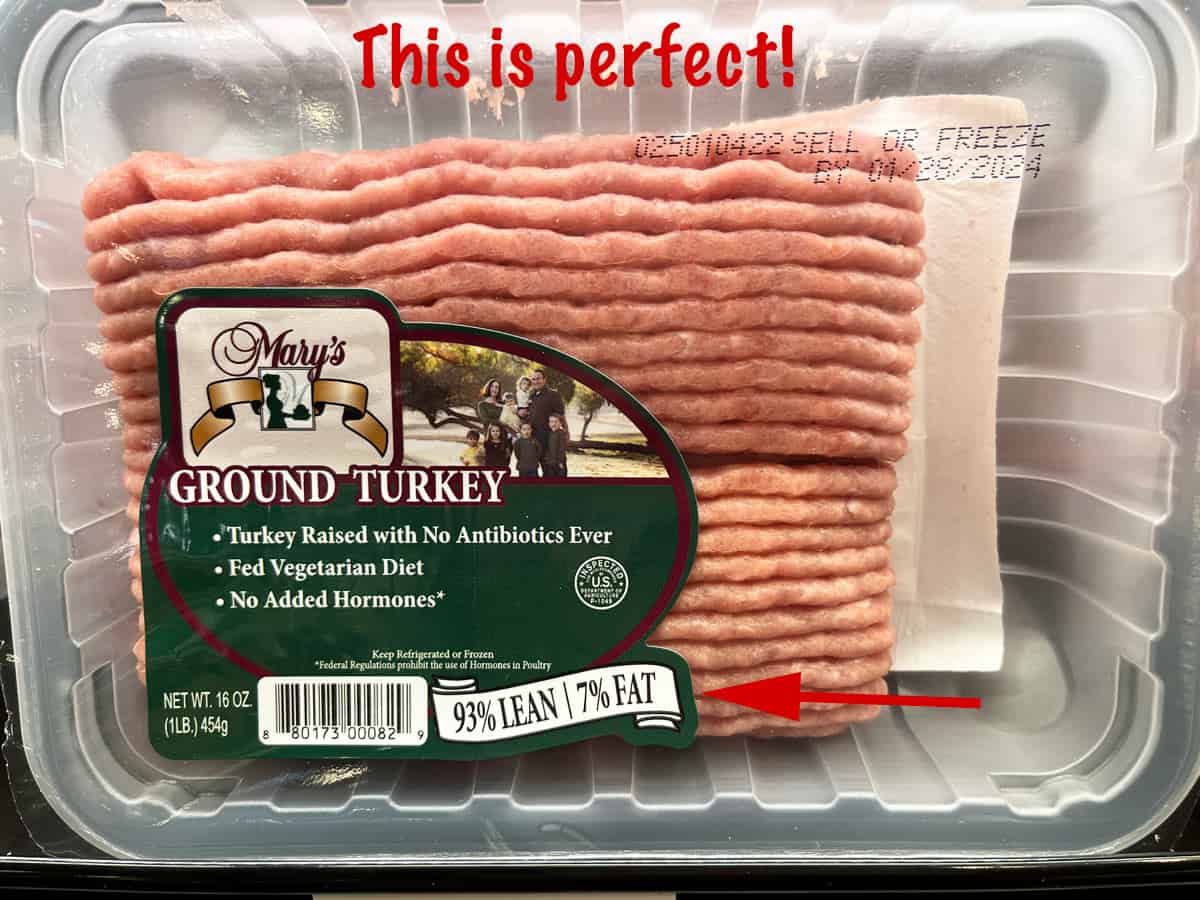A package of ground turkey.