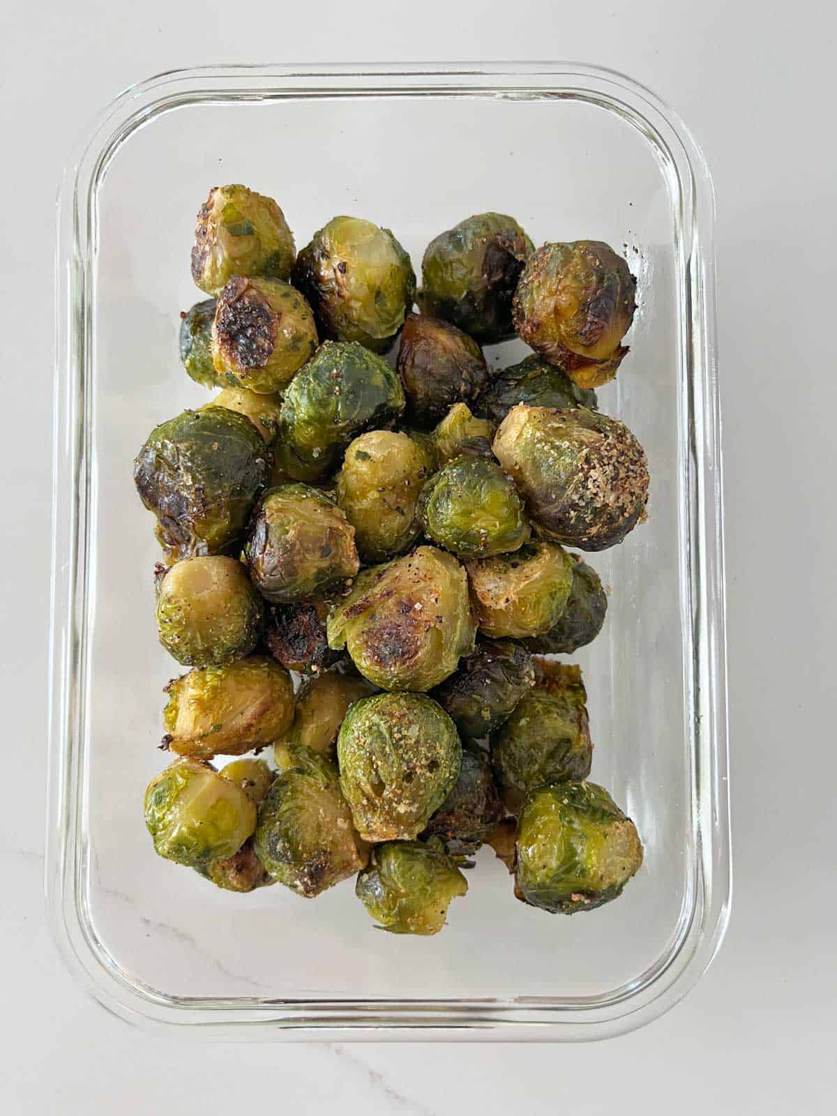 Roasted frozen Brussels sprouts leftovers.