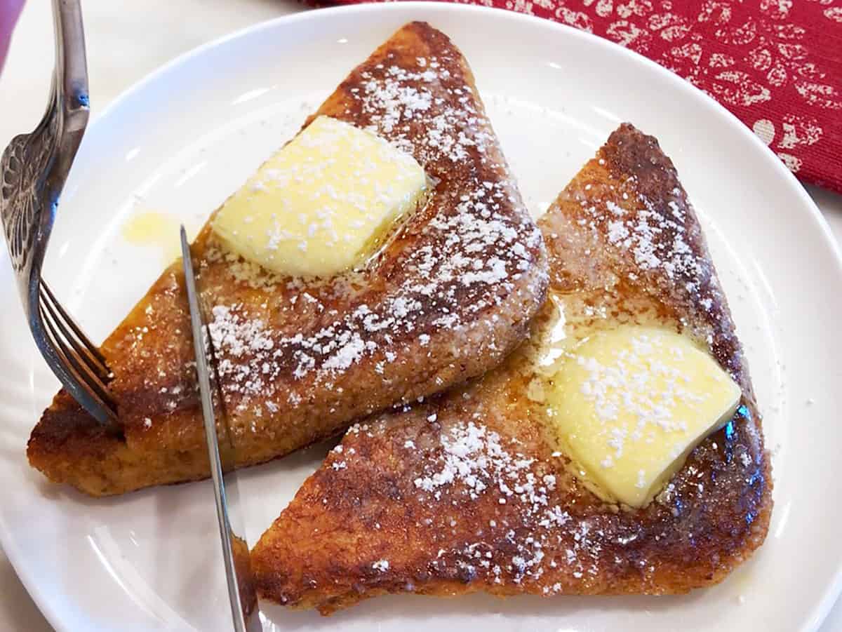 Keto French toast is served.