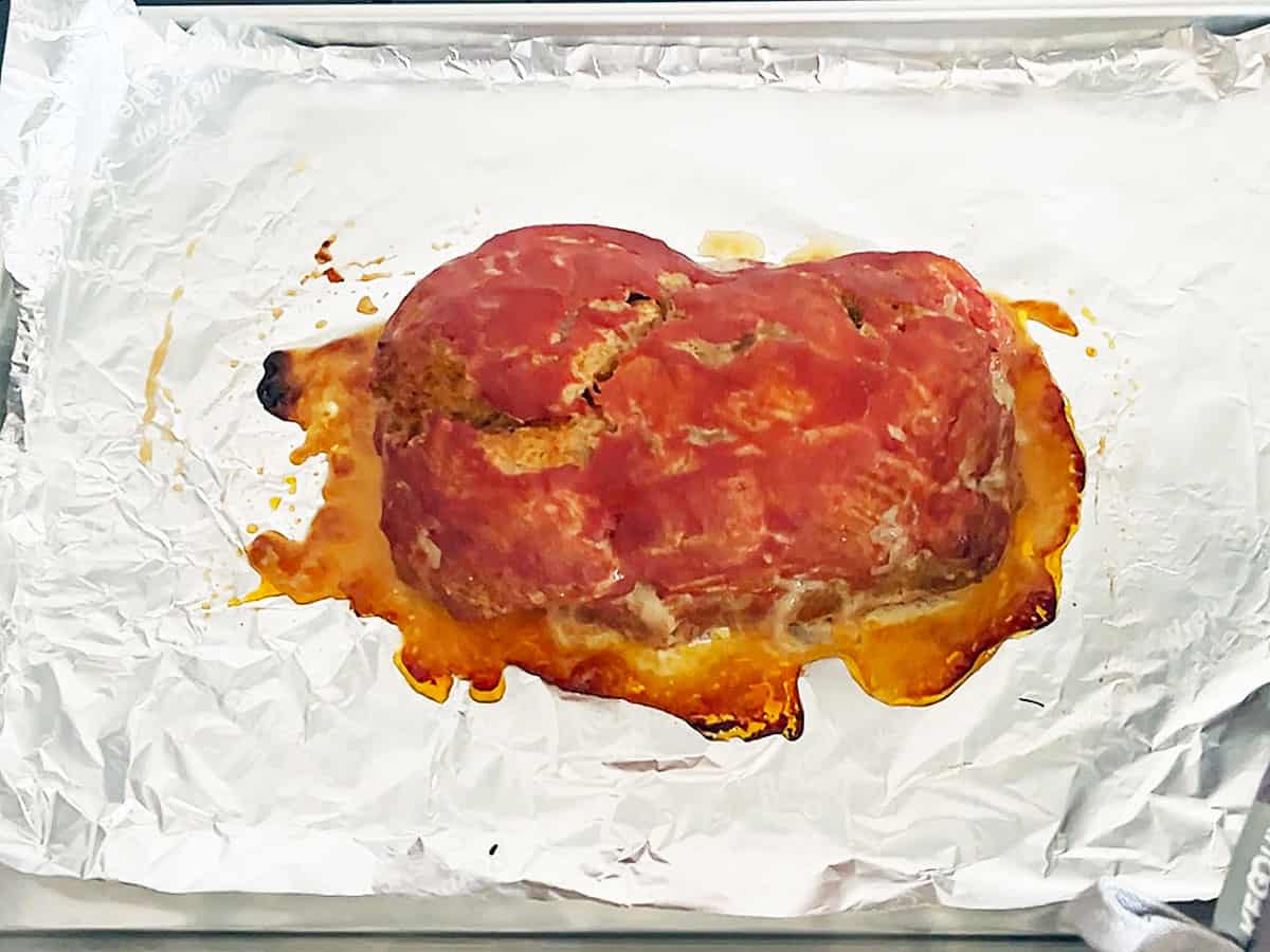 A turkey meatloaf with a cracked top.