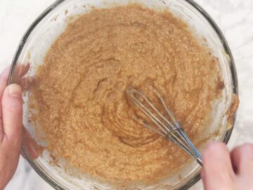 The dry ingredients were added to the batter.