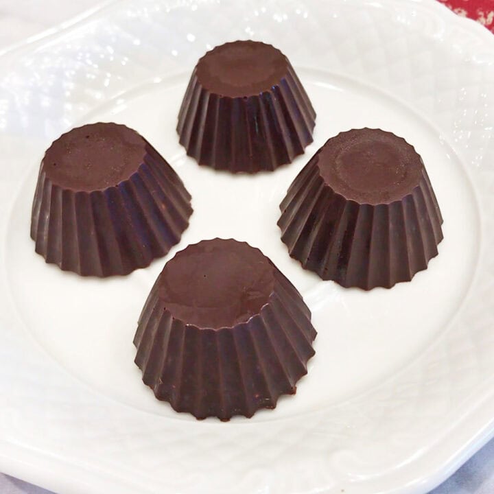 The chocolate is served on a plate.