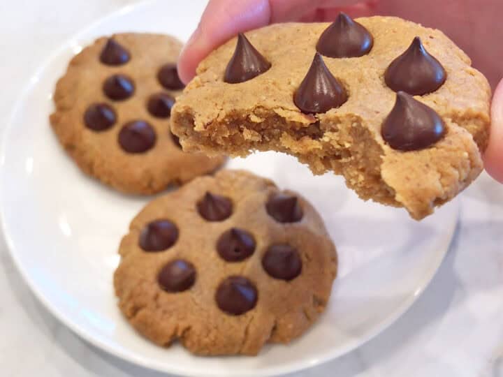 Showing off the inside of a cookie.