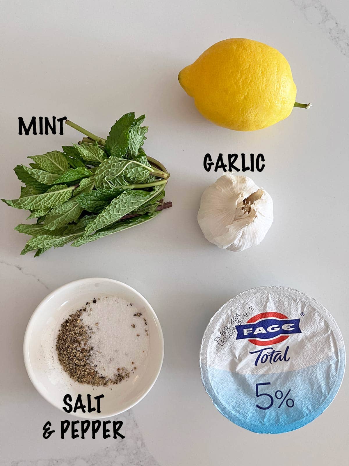 The ingredients for lamb burger sauce.