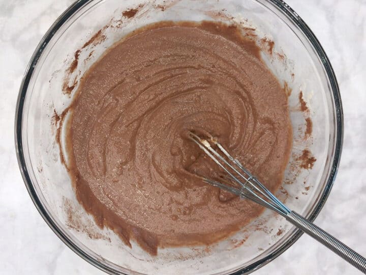 The dry ingredients were added to the batter.