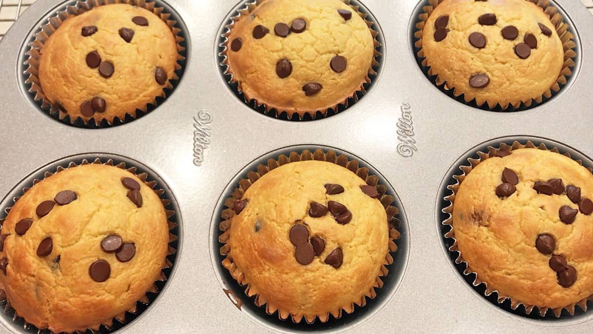 The fully baked muffins are ready in the pan.