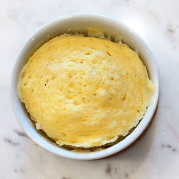The bread is ready in the ramekin.