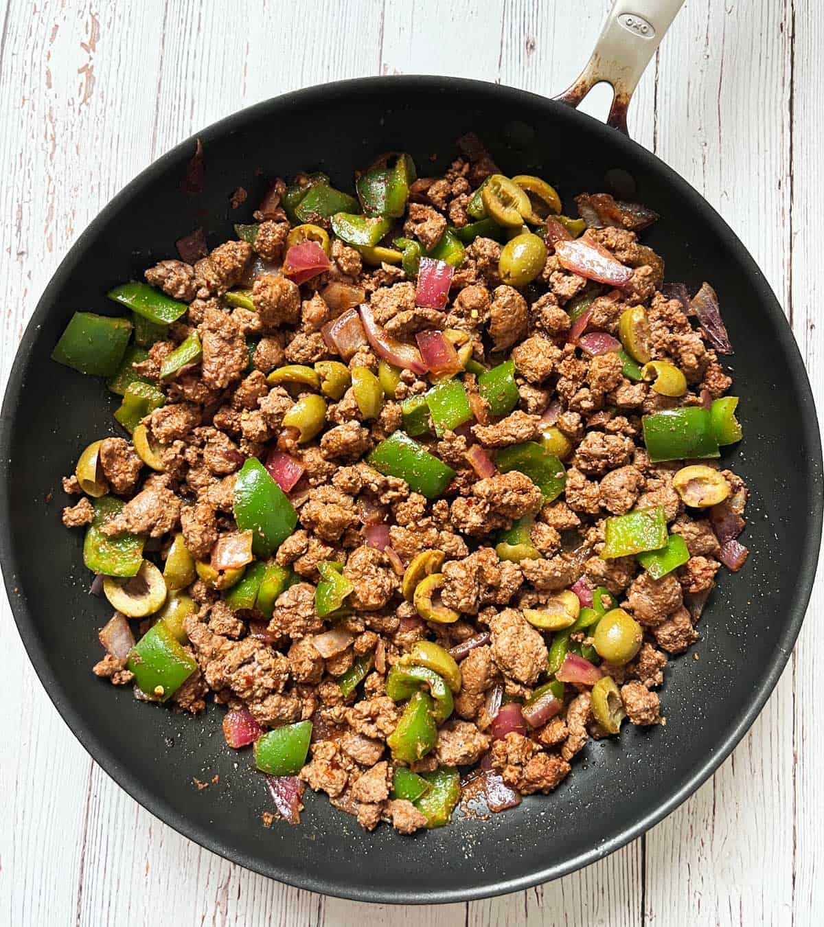 Cuban picadillo without tomato sauce.