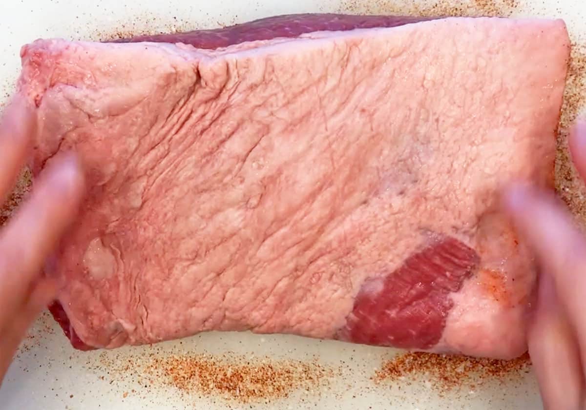Brisket flat with a fat cap on top.