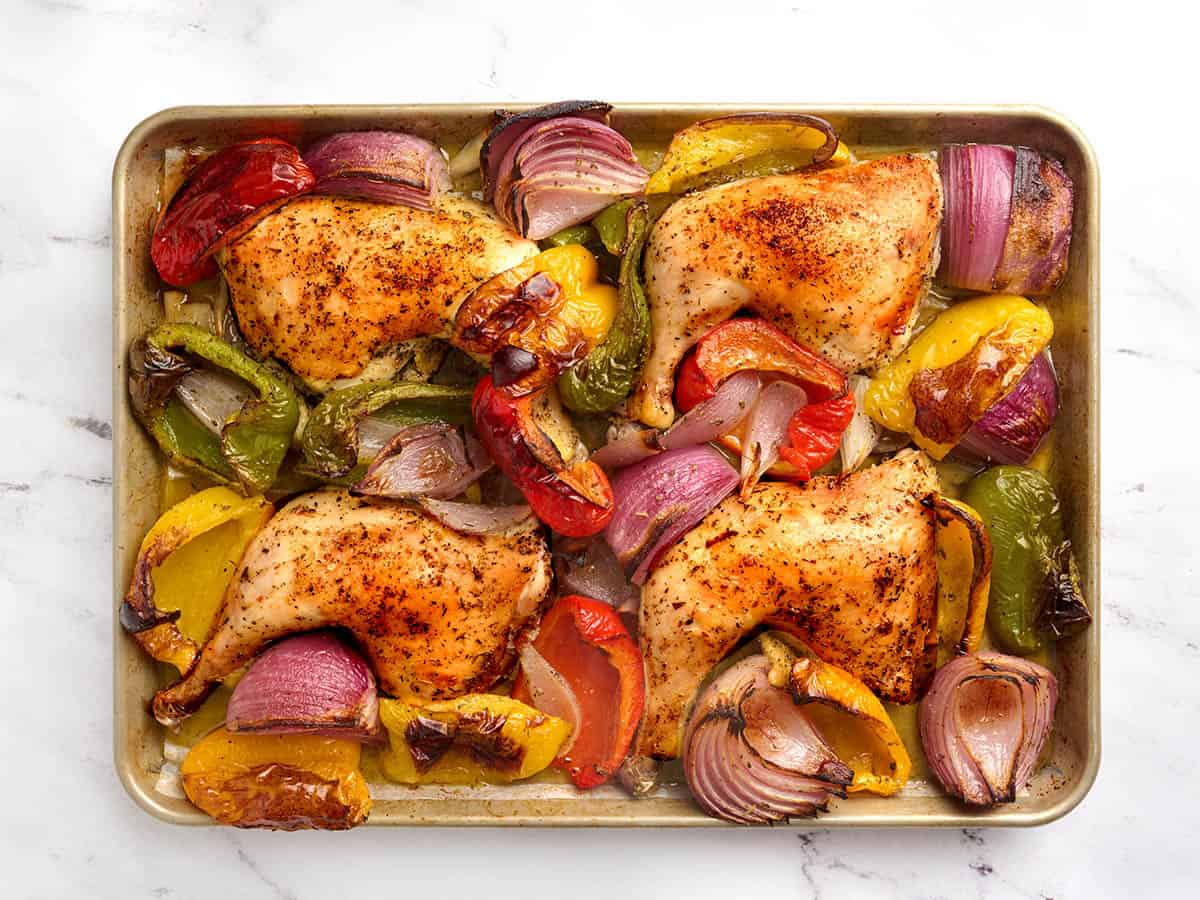 The dish is ready in the pan.